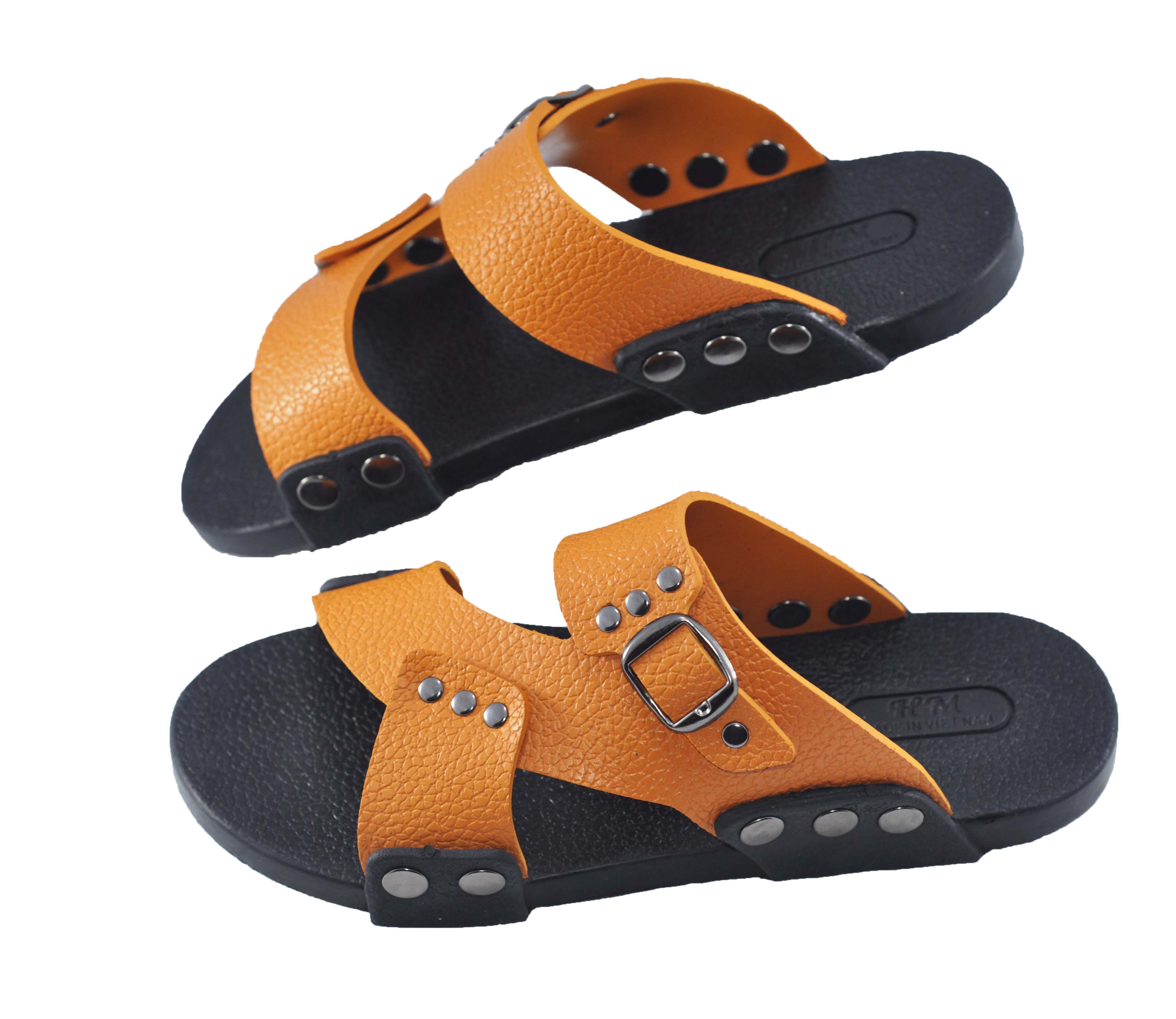 Dép cao su nam quai chéo HM - TCM-93 ( Vàng Cam)