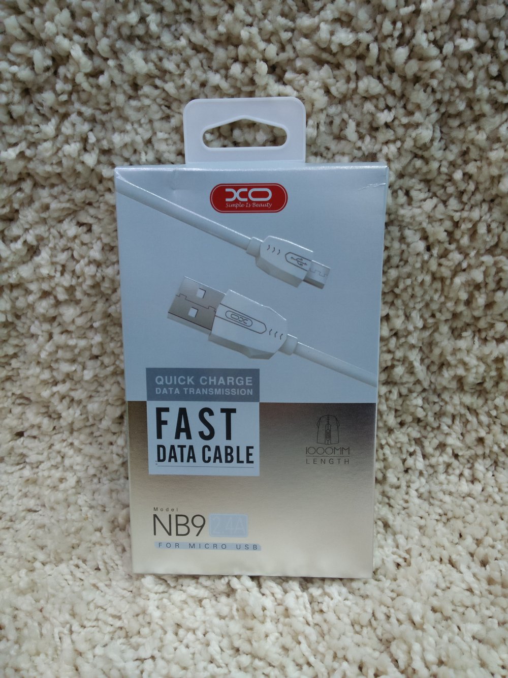 Cáp Sạc Dùng Cho HĐH Android XO-NB9 MicroUSB Dài 2m (Trắng)