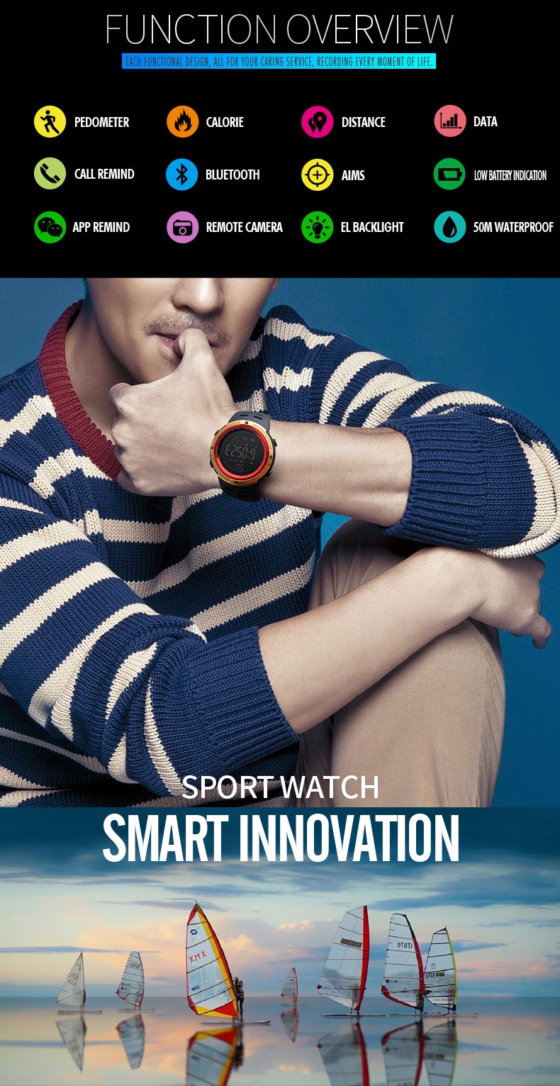 Đồng Hồ Thông Minh Smart Watch SKMEI 1250 - DHA546