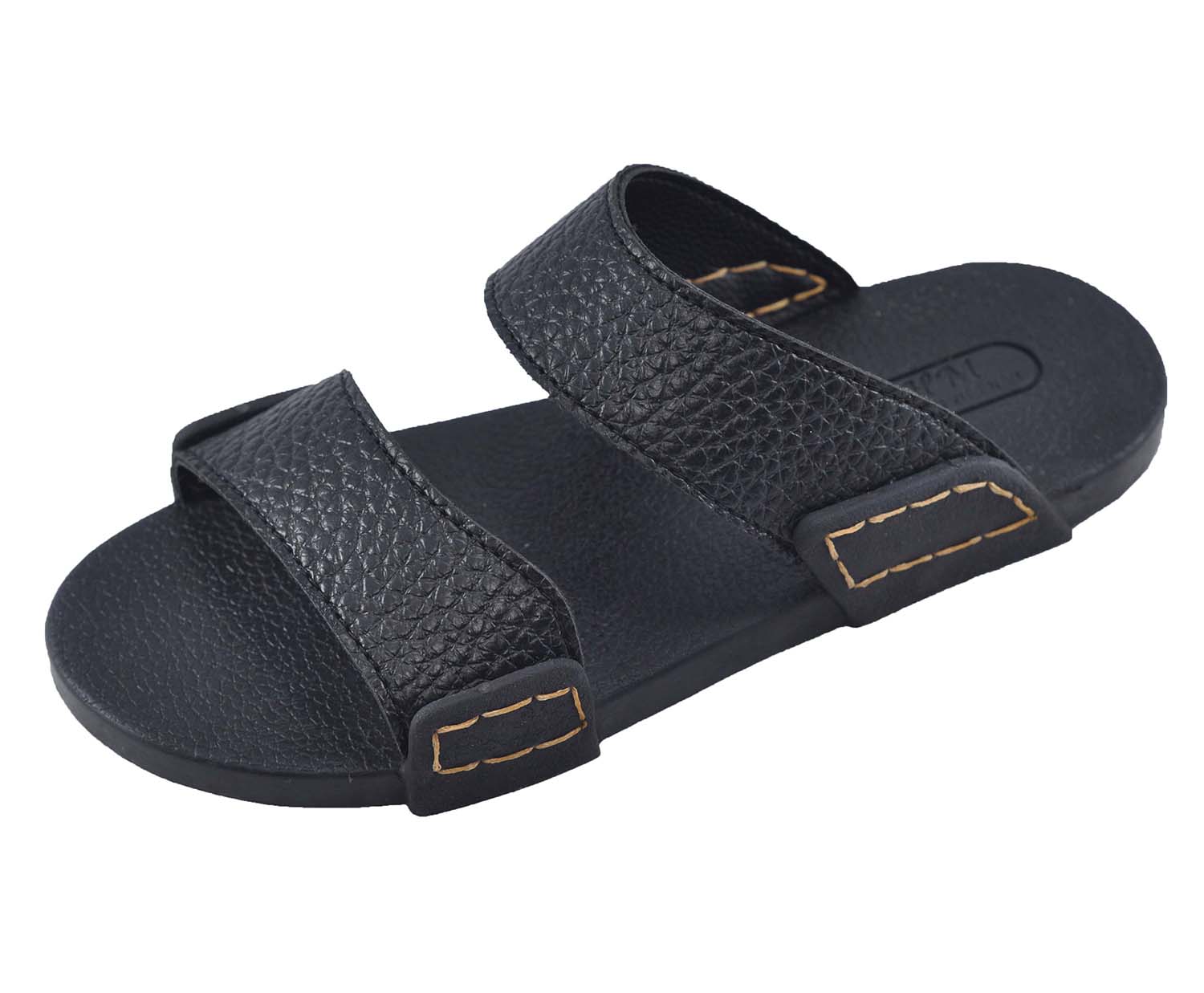 Dép quai ngang nam da PU êm chân cao cấp - TPUC-51 ( Đen)