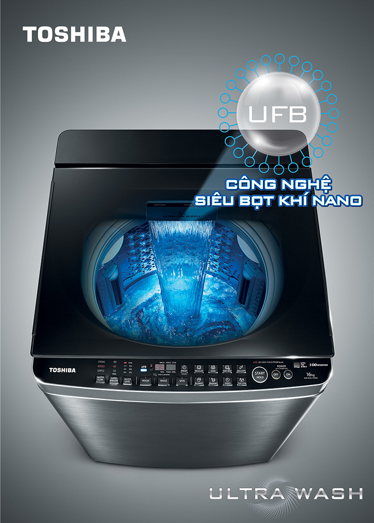 Máy Giặt Cửa Trên Inverter Toshiba AW-DUG1600WV-SK (15kg)