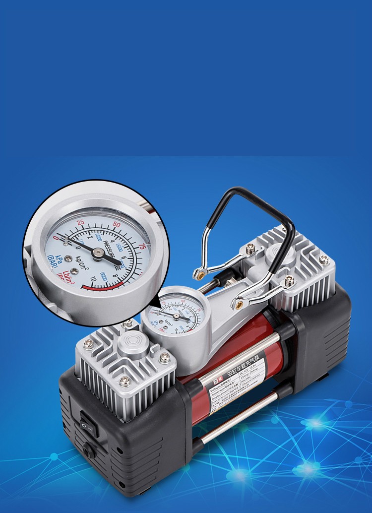 Bơm lốp ô tô 2 xi lanh đỏ