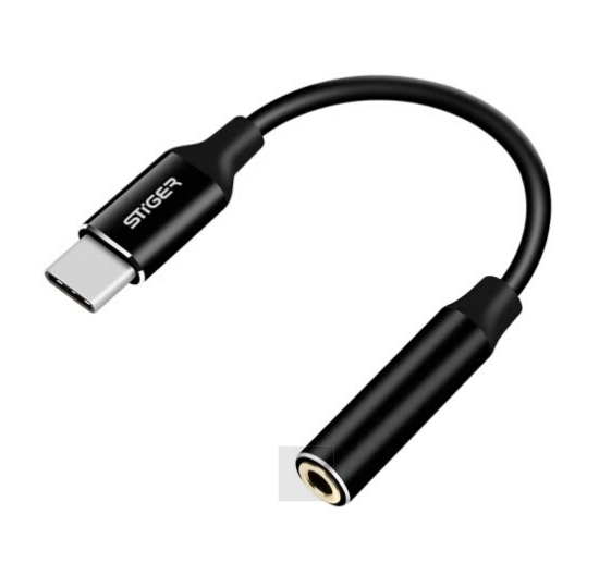Jack Cắm Chuyển Đổi Tai Nghe Chân Type-C Sang 3.5mm Stiger - Đen