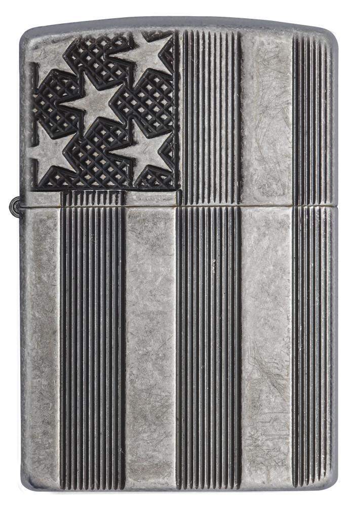 Zippo-Armor-US-Flag-Antique-Silver-Plate-28974-2