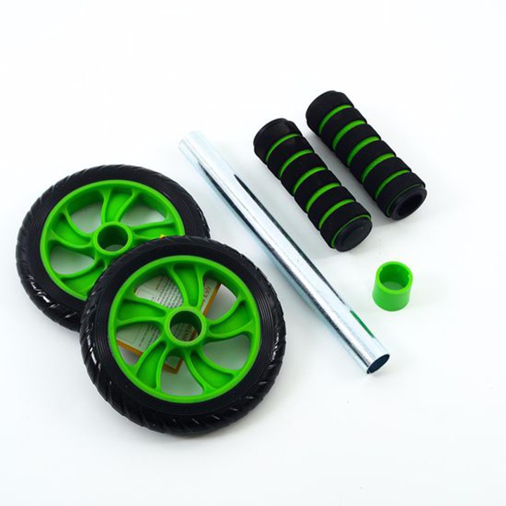 Con lăn tập cơ bụng Double Wheel + Tặng kèm thảm quỳ chân