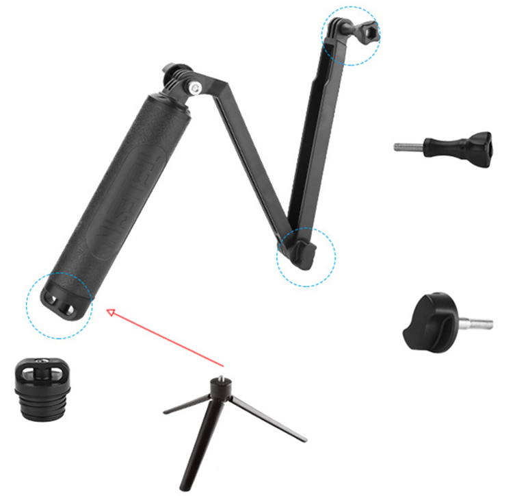 Gậy 3 Khúc Telesin Dành Cho Camera Action Gopro