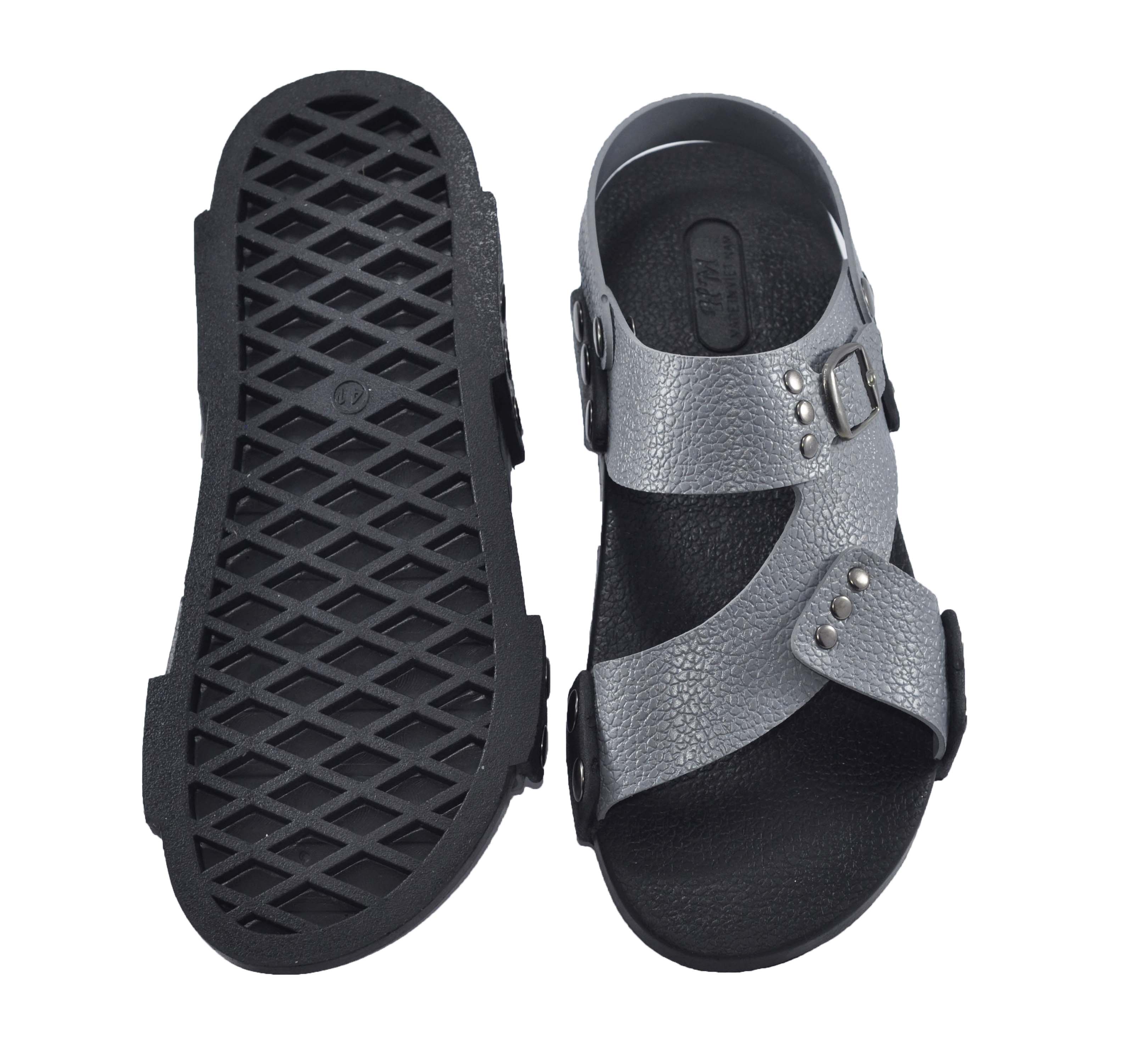 Giày quai hậu cao su thời trang quai chéo HM - TCM-73A (Xám)