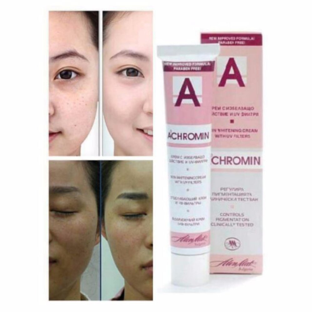 Kem dưỡng trị nám và tàn nhang Achromin Whitening Cream and UV filters 45ml 