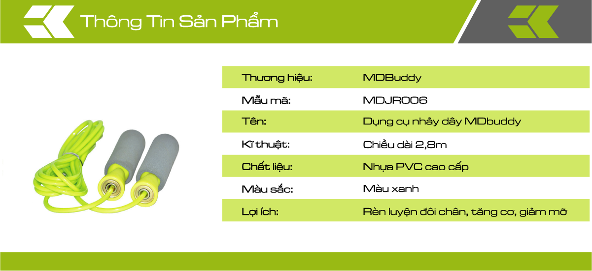 Dụng cụ nhảy dây MDBuddy MDJR006