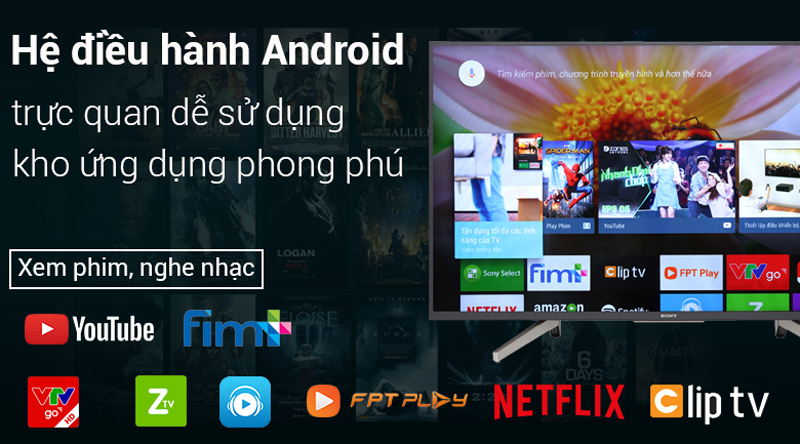 Android Tivi Sony 55 inch 4K UHD KD-55X7500F VN3