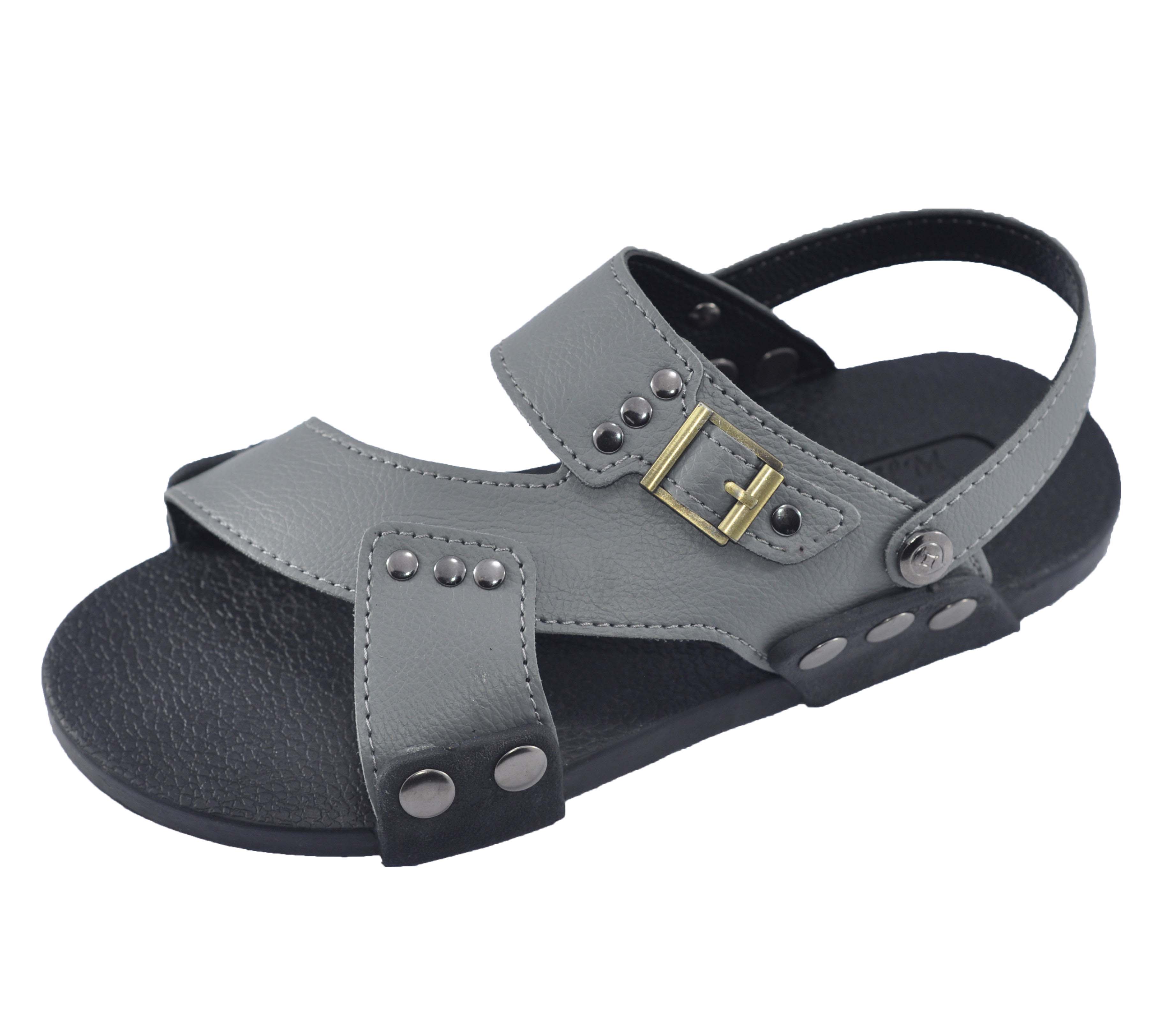Giày sandal nam quai chéo da PU cao cấp mềm êm chân - TPU-73A( Xám )