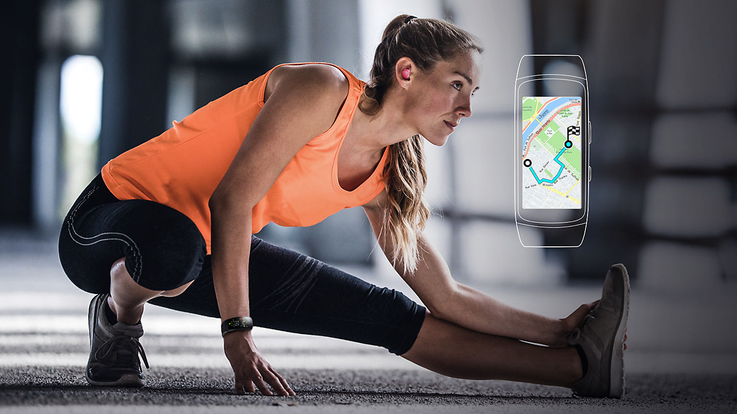 Đồng Hồ Thông Minh Samsung Gear Fit2 Pro - Hàng Chính Hãng - Đen