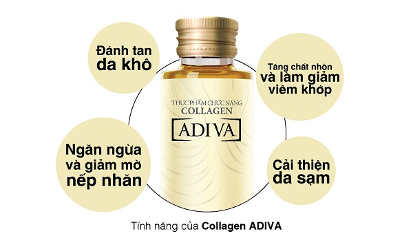 Thực Phẩm Chức Năng Tinh Chất Làm Đẹp Collagen Adiva (Hộp 14 Lọ x 30ml) - Tặng Combo 6 Mặt Nạ (Giao Ngẫu Nhiên)