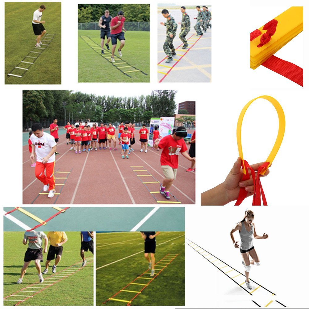 Thang dây thể thao tập luyện thể lực bóng đá 8m 16 thanh, nâng cao sức khỏe, thể lực và tầm vóc - POKI