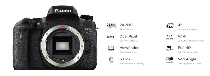 Bộ Máy Ảnh SLR Canon EOS 800D (EF-S 18-135mm f/ 3.5-5.6 IS STM