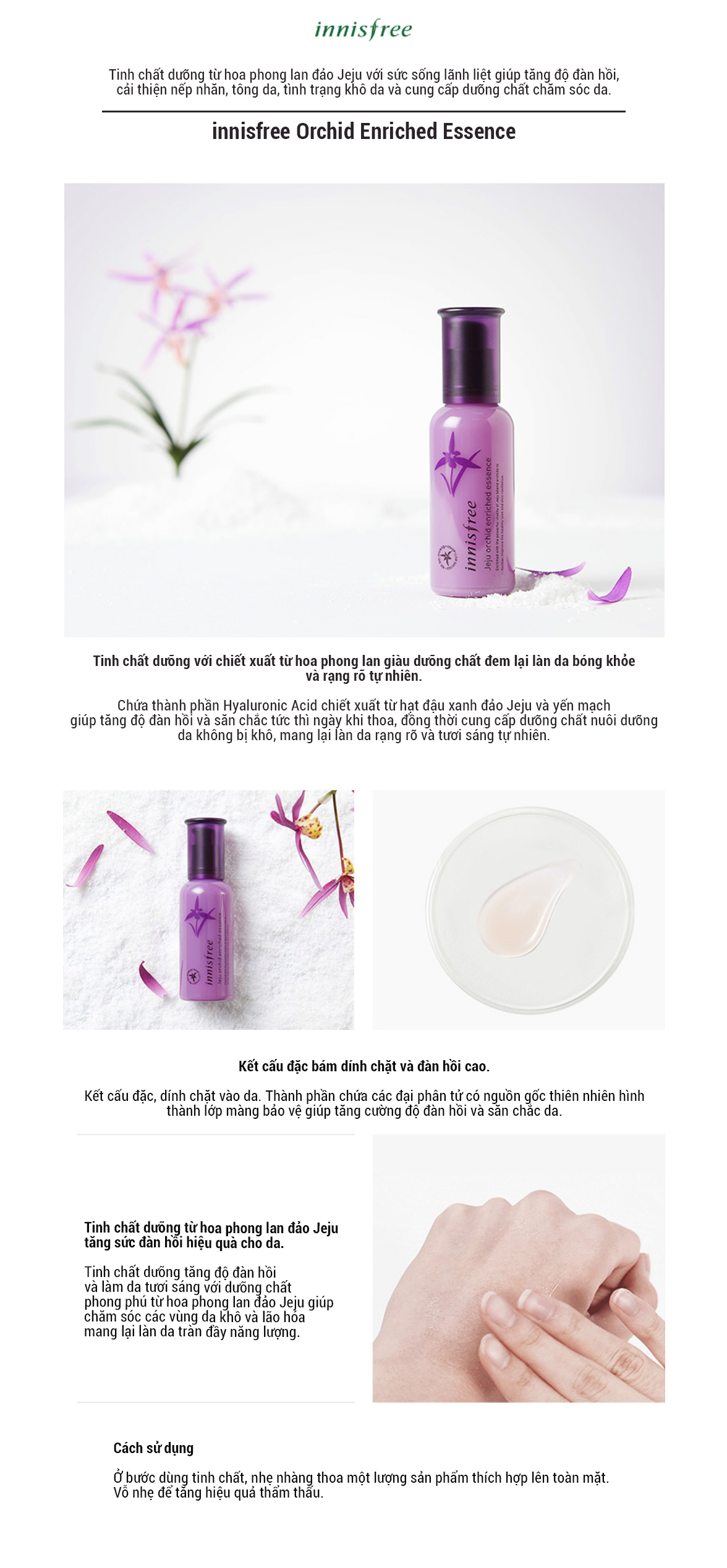 Tinh Chất Dưỡng Ngăn Ngừa Lão Hóa Sớm Từ Hoa Lan Innisfree Jeju Orchid Enriched Essence (50ml)