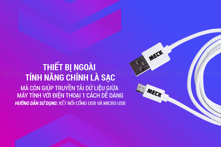 Cáp Sạc Micro USB MECK (1m)