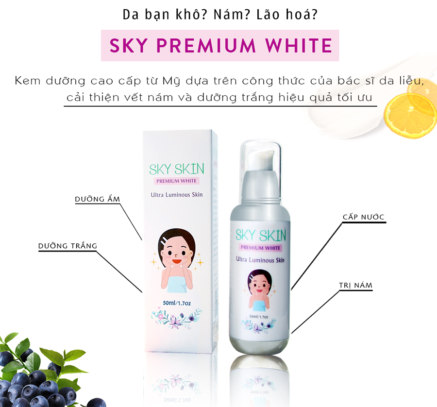 Kem Dưỡng Trắng & Trị Nám Cao Cấp Sky Skin (50ml)