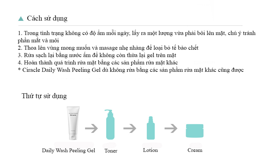 Gel rửa mặt tẩy tế bào chết loại bỏ mụn đầu đen, kiểm soát nhờn Ciracle Pore Control Daily Wash Peeling Gel 100ml