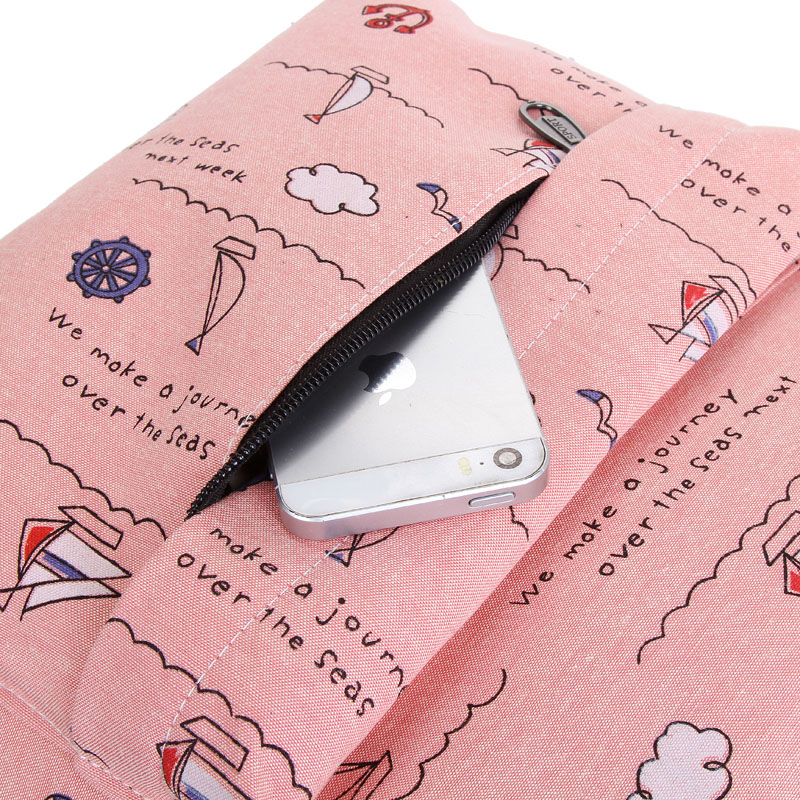 Balo Vải Nữ Đi Học Thời Trang THB76-Hồng (30 x 42cm)