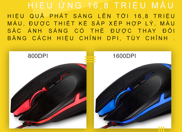 Chuột Chơi Game Có Dây Newmen GX7-Plus 800 - 4000DPI LED RGB - Hàng Chính Hãng