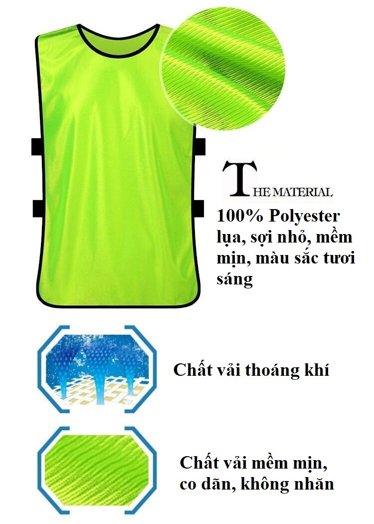 Áo tập bóng đá - Bộ 5 áo chơi TEAM BUILDING size L dành cho NGƯỜI LỚN - POKI