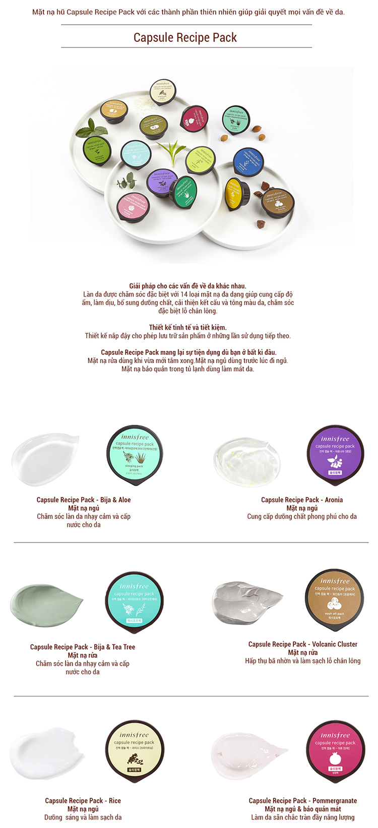 Mặt Nạ Ngủ Cấp Ẩm Từ Trà Xanh Innisfree Capsule Recipe Pack - Greentea (10ml)