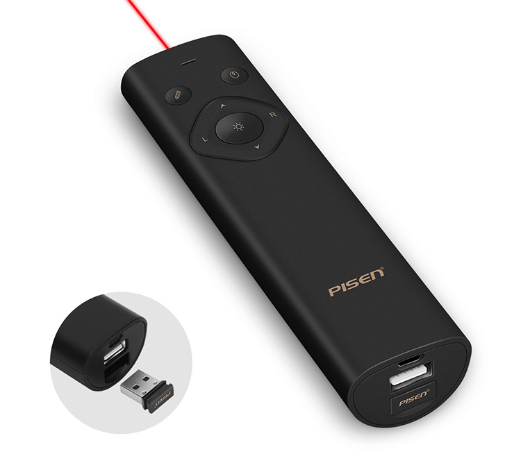 Bút Trình Chiếu Pisen Air-Mouse Laser ChargingPen II 2500mAh - Hàng Chính Hãng