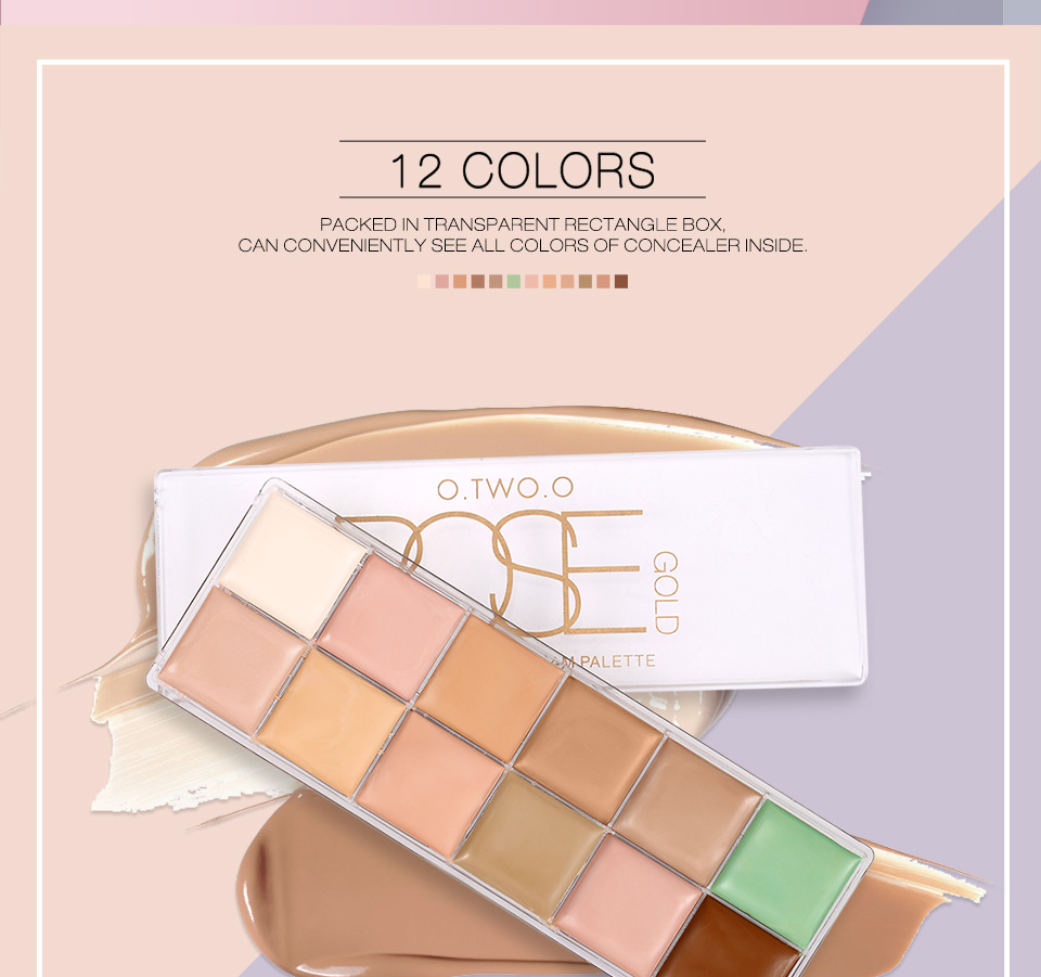 Kem Che Khuyết Điểm : O.TWO.O Rose Gold 12 Camouflage Cream Palette