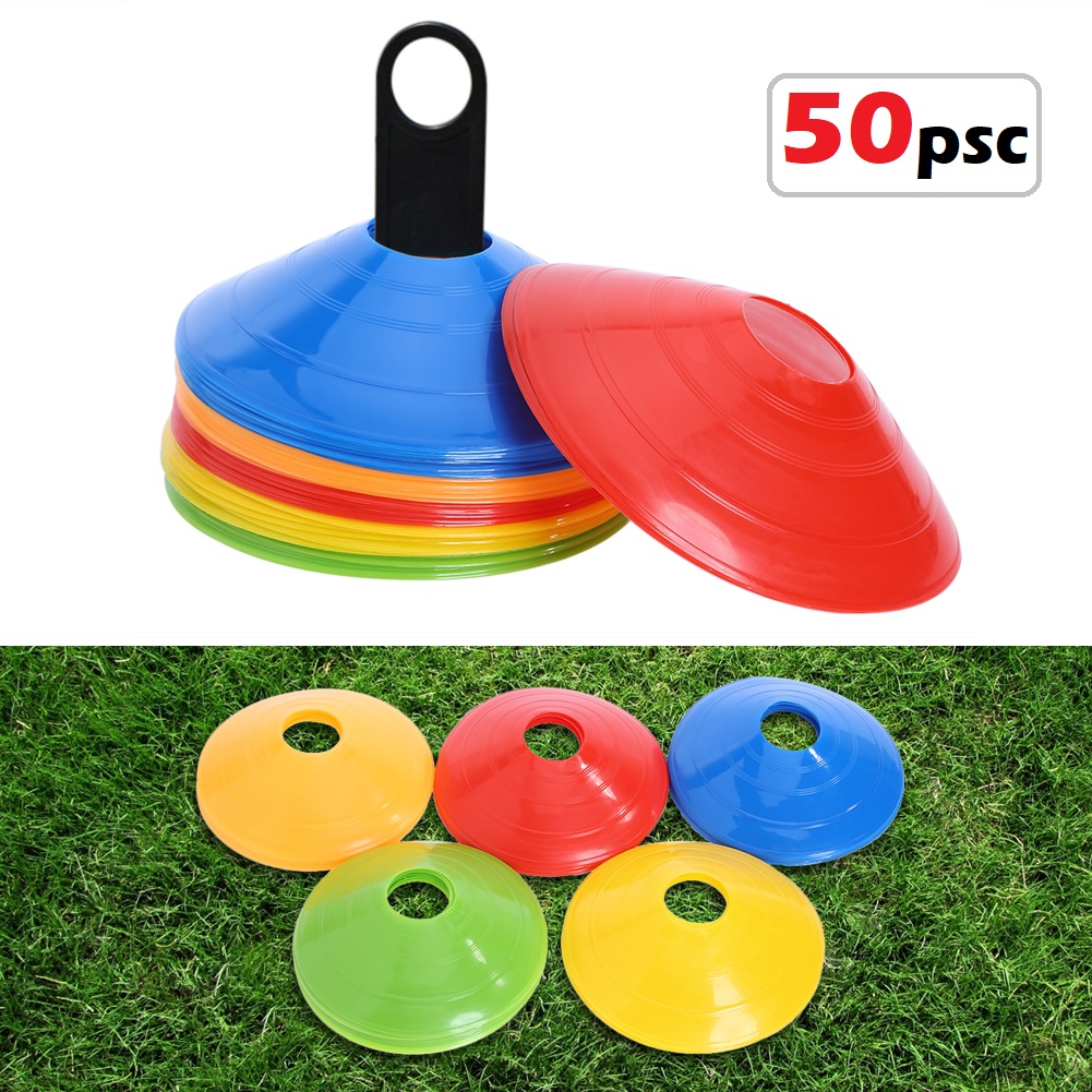 Đĩa đánh dấu tập bóng - Bộ 50 chiếc màu NGẪU NHIÊN, tập đá bóng , tập thể lực vượt chướng ngại vật - POKI