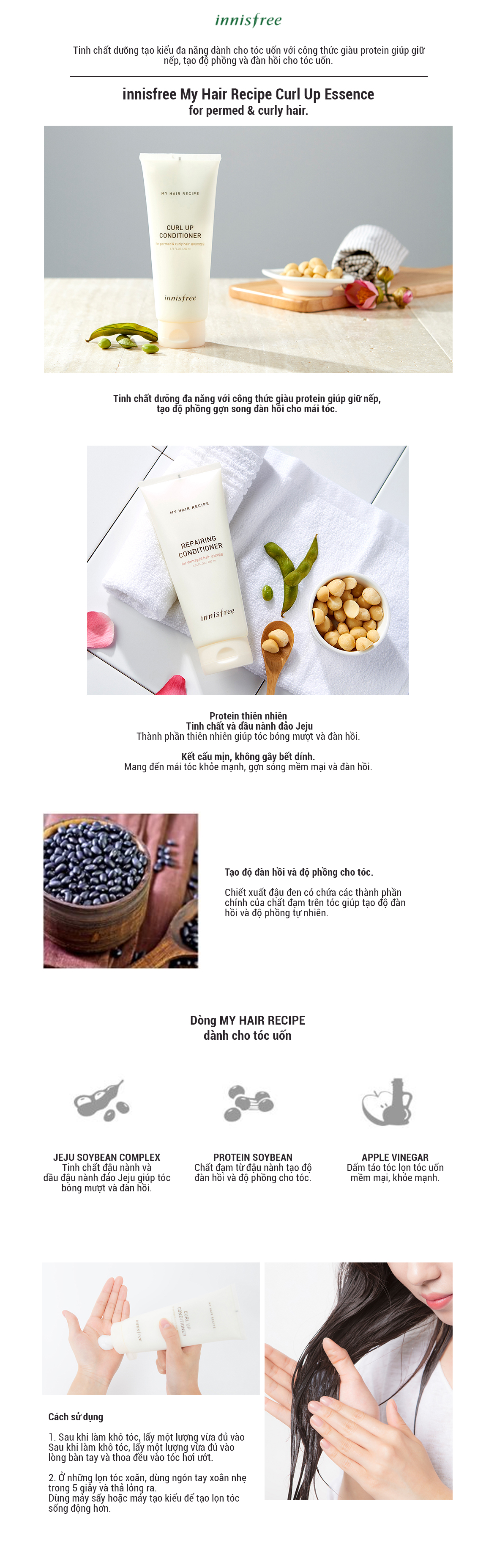 Tinh Chất Tạo Kiểu Tóc Đa Năng Innisfree My Hair Curl Up Essence (100ml)