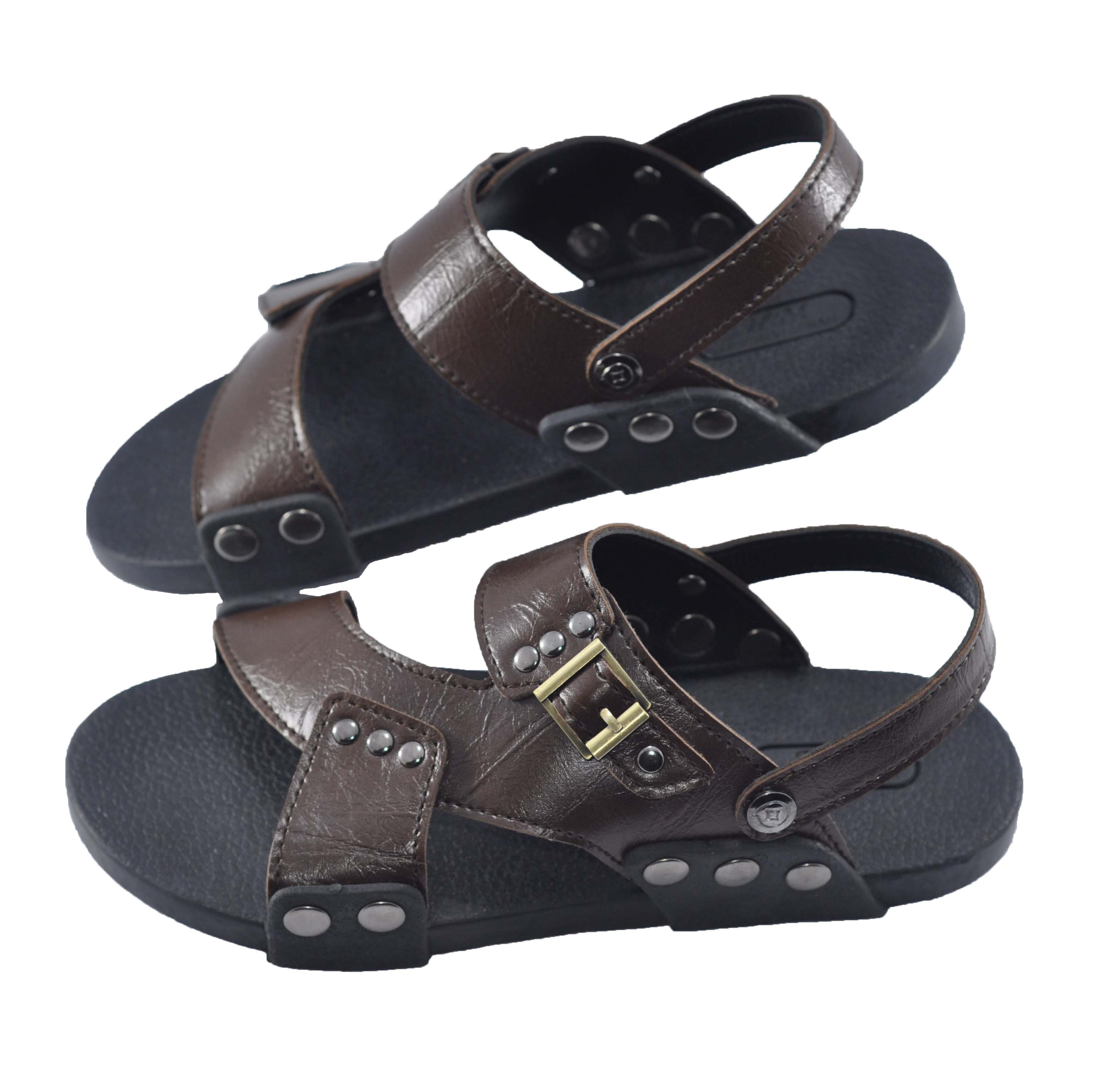 Giày sandal da PU cao cấp quai chéo - TPU-43A( Nâu )