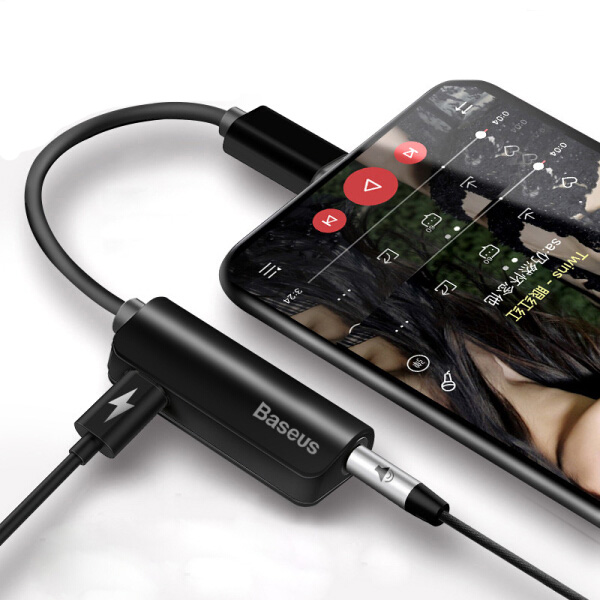 Bộ Kết Nối Tai Nghe Và Sạc Type C/C+ Baseus 3.5mm Dành Cho MiX2/Huawei Mate 10 Pro - Đen