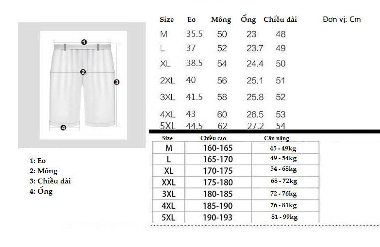 Combo 4 Quần Short Thun Nam Cotton  