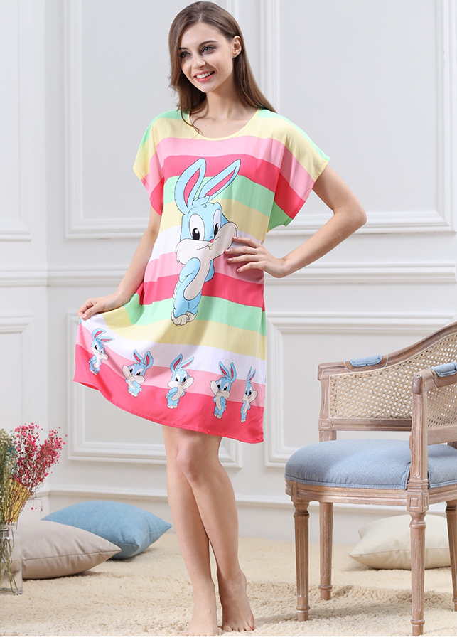 Váy ngủ cotton họa tiết thỏ bunny VN 6326-4