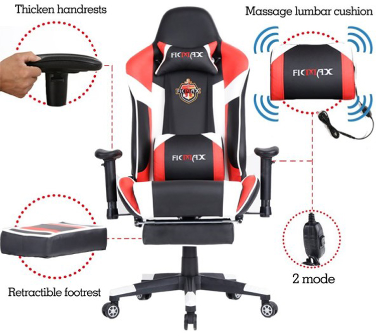 Ghế Chơi Game Ficmax FX-003 Massage - Hàng Chính Hãng