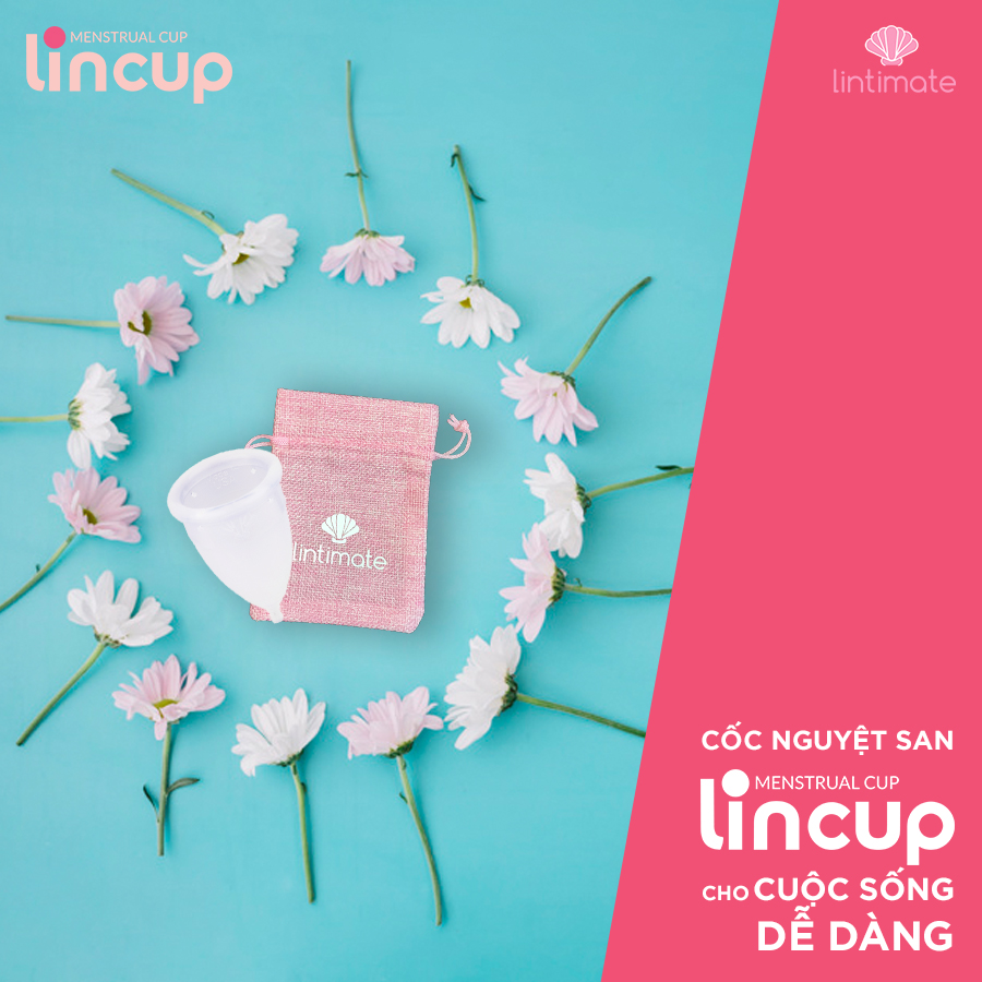 Cốc nguyệt san Lincup tặng cốc tiệt trùng+ túi vải+ 10 viên tiệt trùng
