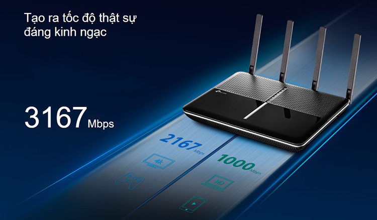 Router Wi-Fi Băng Tần Kép TP-Link Archer C3150 AC5400 MU-MIMO - Hàng Chính Hãng