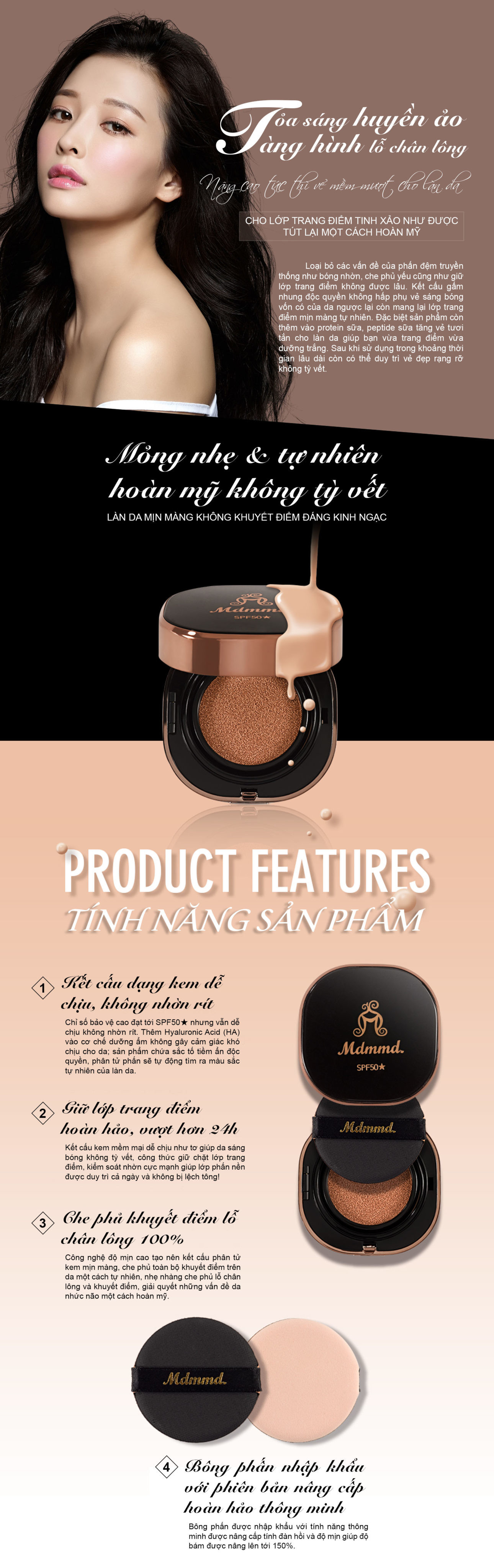 Phấn Nước Trang Điểm Đệm Nude Hoàn Hảo (2 lõi)