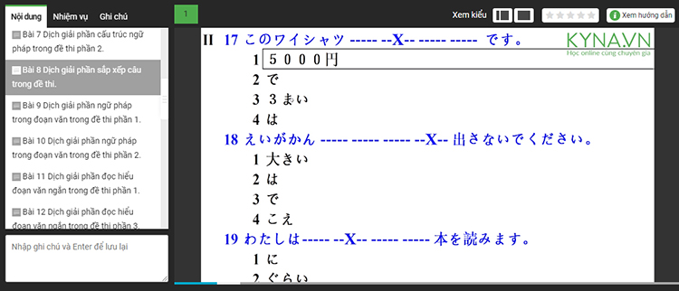 Hướng Dẫn Cách Giải Và Dịch Đề Thi JLPT N5 KYNA NN28