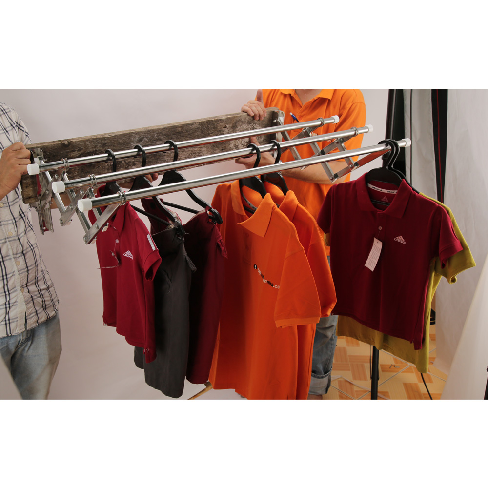 Giàn phơi inox gắn tường tiện dụng CB-004