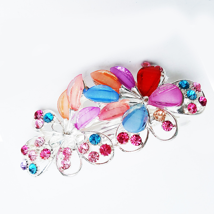 Kẹp Tóc Pha Lê Cao Cấp Hoa Lá Siêu Sang Chảnh