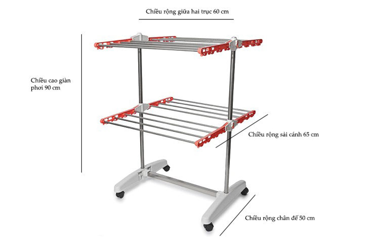 Giàn Phơi Đa Năng 2 Tầng Taeil 2LS-1 (1.4m)