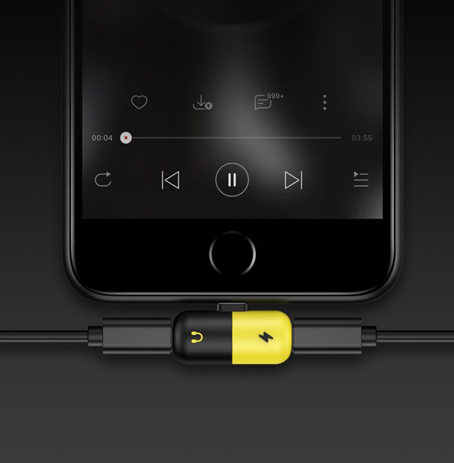 Jack chuyển Lightning UTE vừa Sạc vừa Nghe Nhạc và Đàm Thoại cho Apple iPhone 7,7Plus, 8, 8Plus, X Cao Cấp