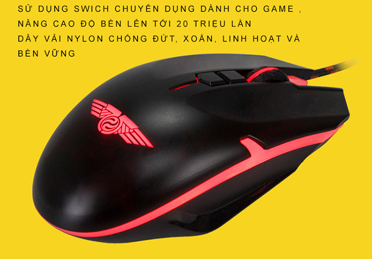 Chuột Chơi Game Có Dây Newmen GX7-Plus 800 - 4000DPI LED RGB - Hàng Chính Hãng