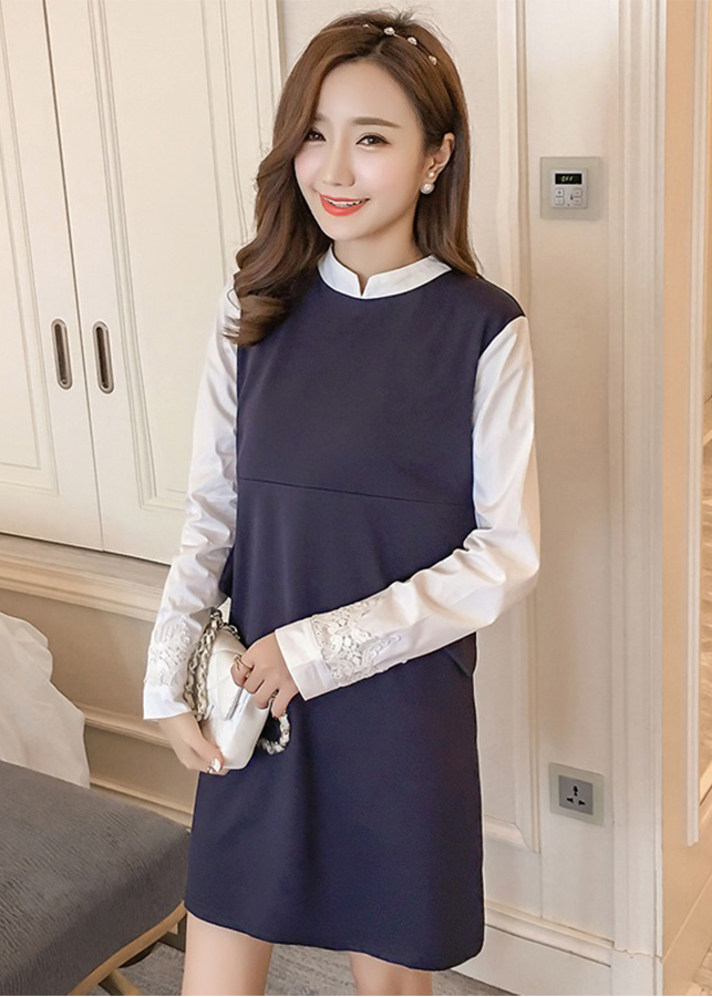 Đầm bầu công sở dáng suông có khóa db29