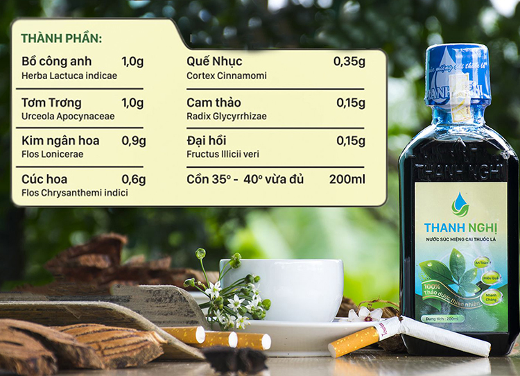 Hộp 2 Chai Nước Cai Thuốc Lá, Thuốc Lào Thảo Dược Cao Cấp Thanh Nghị Chính Hãng (200ml / Chai)