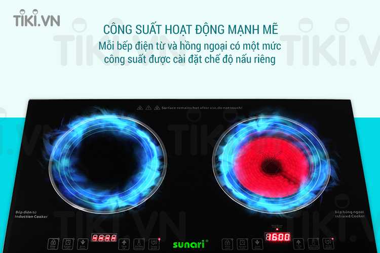 Bếp Đôi Hồng Ngoại - Điện Từ Sunari KT-12C
