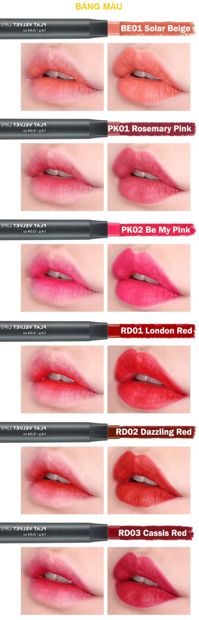 Son Đa Năng The Face Shop Flat Velvet Lipstick PK02