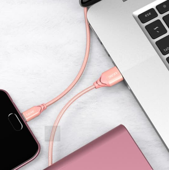Cáp Sạc Và Truyền Dữ Liệu Điện Thoại Lejie  - Hồng Vàng